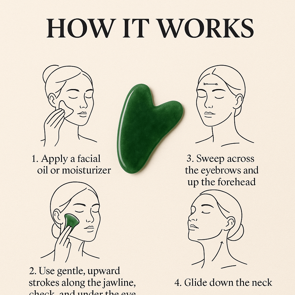 Jade Gua Sha Massager - Stella Beauty